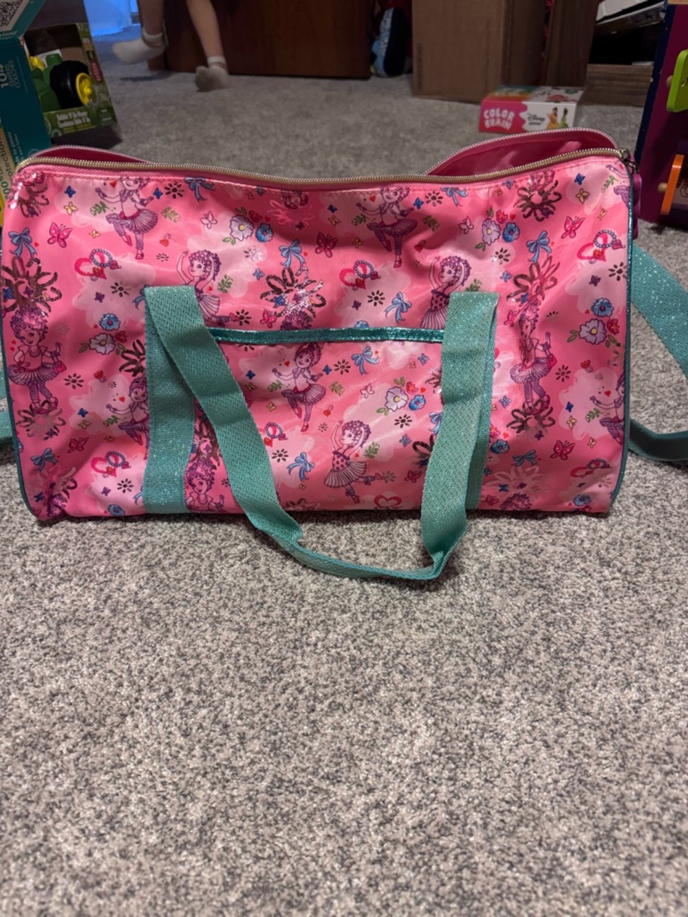Pink Floral Fancy Nancy Ballet Print Weekend Tote Bag